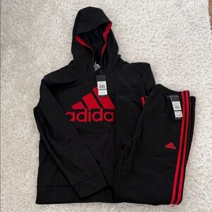 Boys Adidas Black Hoodie Set Size L (14/16)